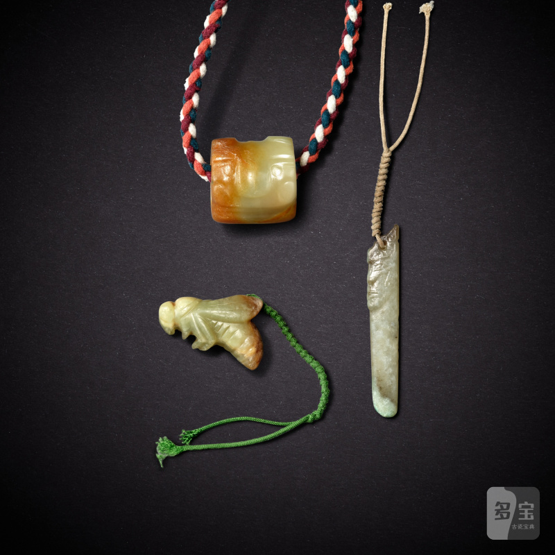 Three jade pendants, Neolithic period, Shijiahe culture | 新石器時代 石家河文化 肖生玉墜三件